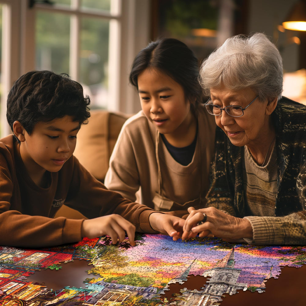 White Mountain Sunset in New Orleans 1000-piece puzzle offers a satisfying assembly challenge.