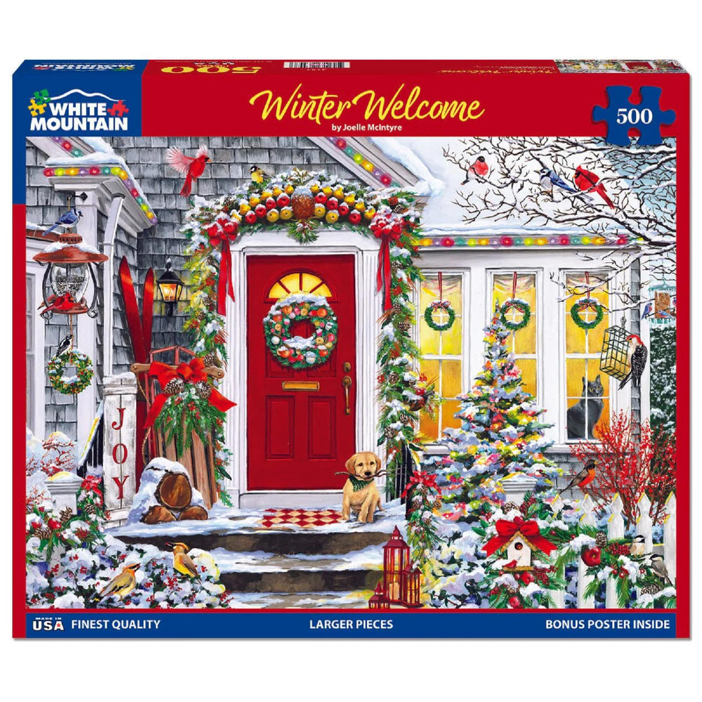 White Mountain Winter Welcome progress image highlights large pieces for easier handling.