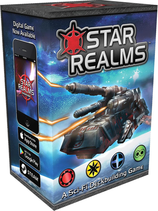 White Wizard Games Star Realms deck construction showcases strategic cards for fast, engaging duels.