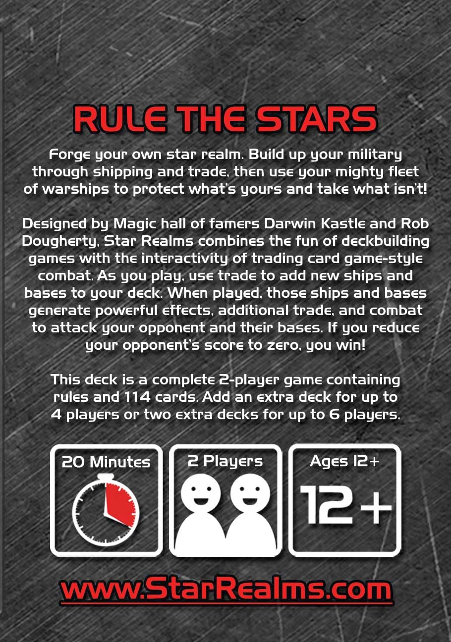 White Wizard Games Star Realms artwork shines with vibrant sci-fi visuals enhancing immersion.