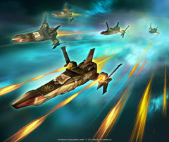 White Wizard Games Star Realms setup-play scene shows quick, portable setup for on-the-go games.