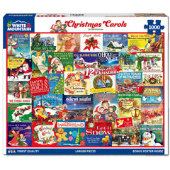 White Mountain 1000pc winter Christmas puzzle image showing a cozy family scene