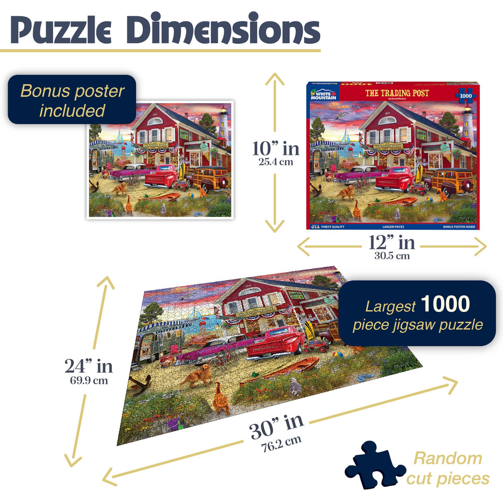 White Mountain Classic cars on beach puzzle supports focused, cooperative play.
