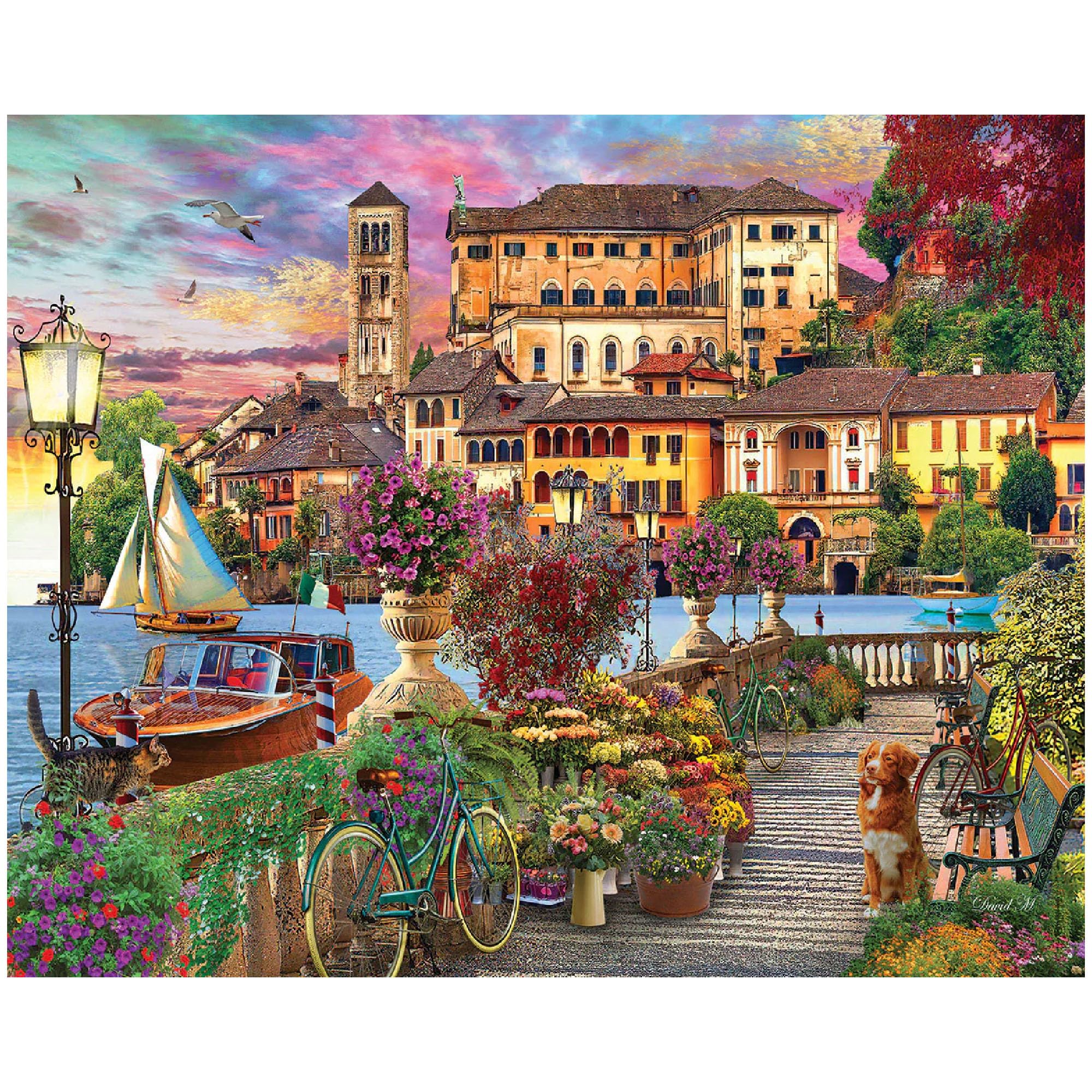 White Mountain Italian Promenade puzzle box image, perfect for family bonding.