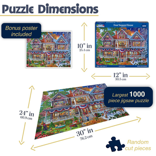 White Mountain large-piece puzzle close-up highlighting easy-to-handle pieces