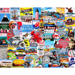 White Mountain puzzle coastal town scene, perfect for relaxing evenings with friends.