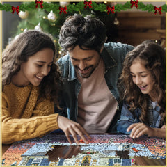 White Mountain parents-kissing-window adds a heartwarming holiday vignette to your decor.