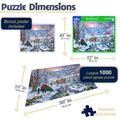 White Mountain finished puzzle 24x30 inches displaying a cozy winter scene