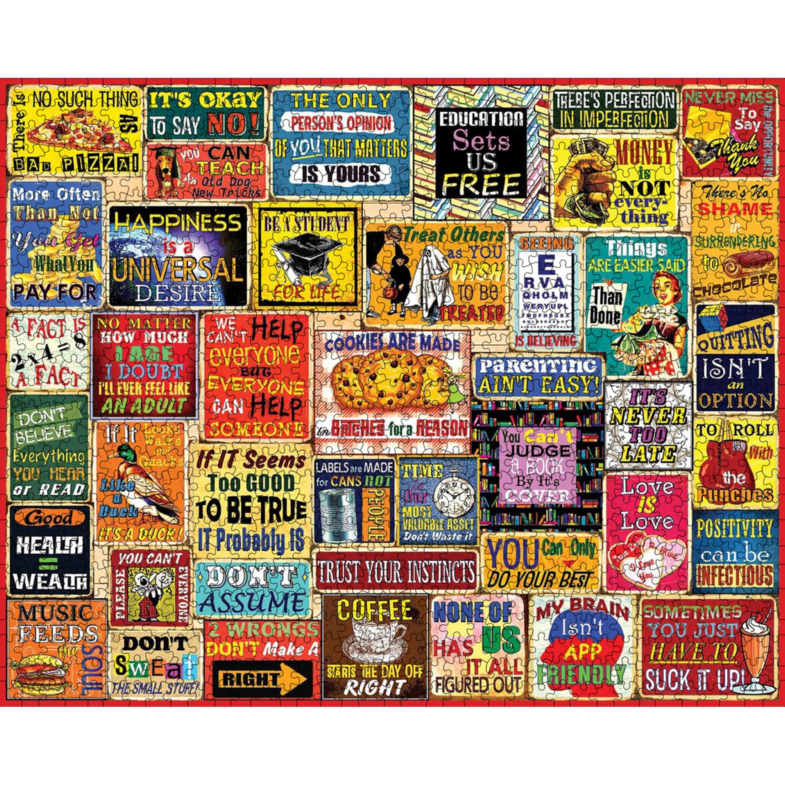 White Mountain Things I Have Learned Puzzle colorful quotes art, ideal for family game nights.