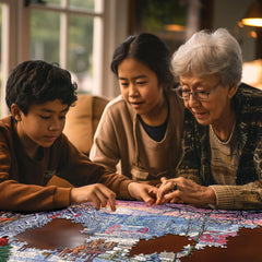 White Mountain USA-made puzzle with precision cuts for smooth piece fit