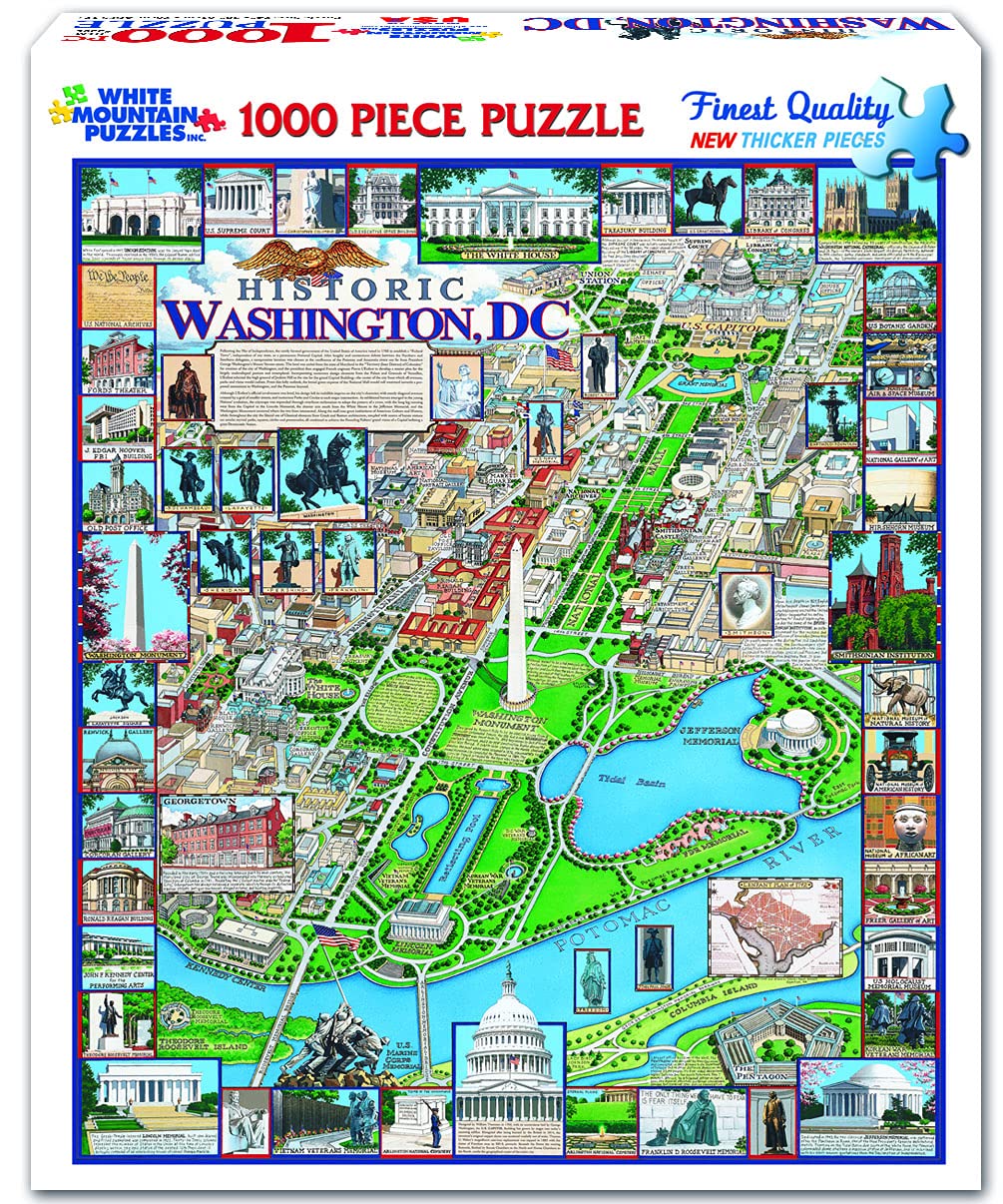 White Mountain Washington DC monuments image highlights famous sites for educational learning.