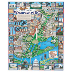 White Mountain Washington DC puzzle cover with iconic landmarks for family puzzling.