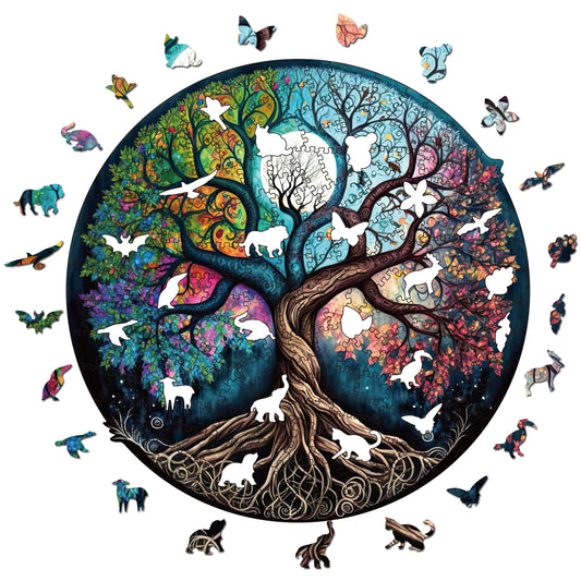 WHJSG animal puzzle irregular shapes close-up showing laser-cut edges