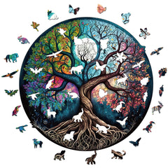 WHJSG animal puzzle irregular shapes close-up showing laser-cut edges