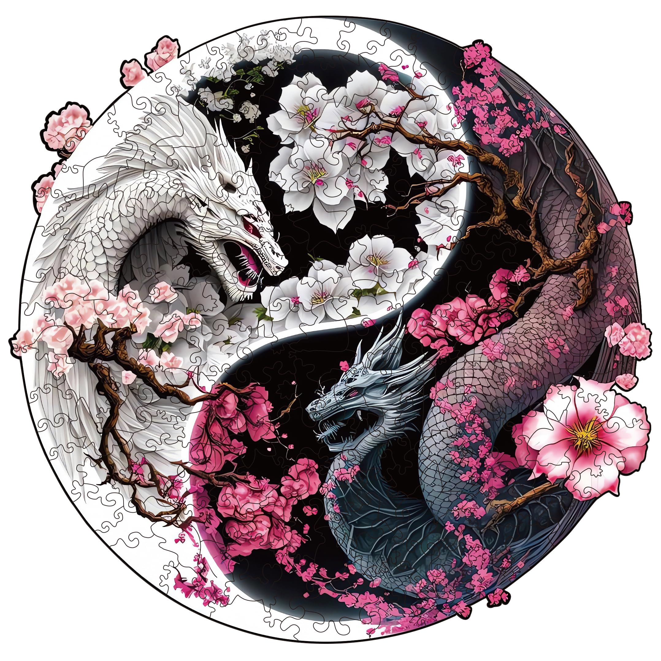 WHJSG Dragon wood puzzle 200 pieces top view for a challenging brain workout.