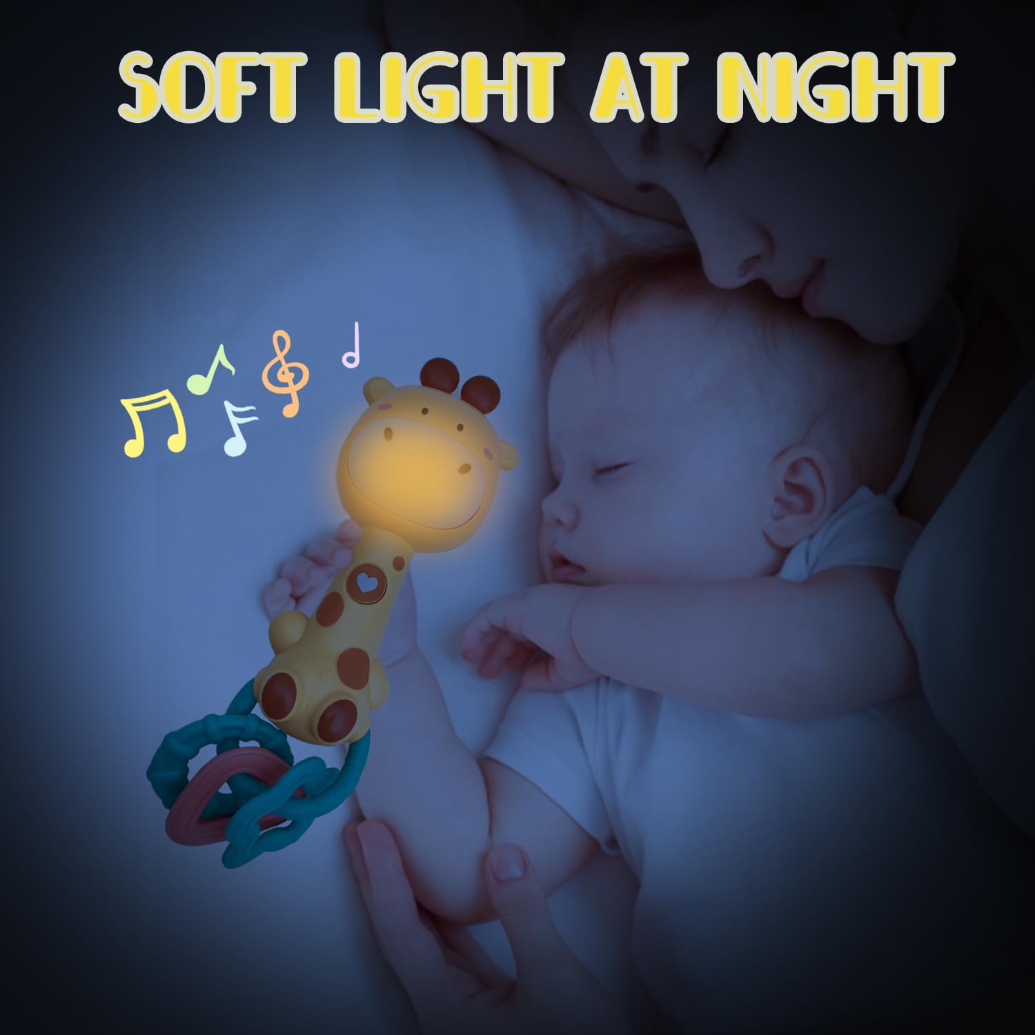 WHNKFB Bright Yellow Giraffe shows four music modes for varied play