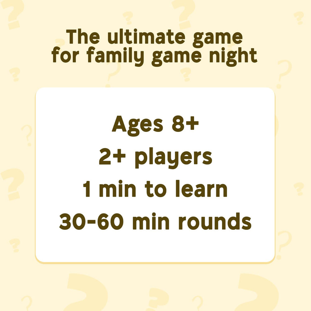 Who Knows More? family game night setup sparks laughter and teamwork.