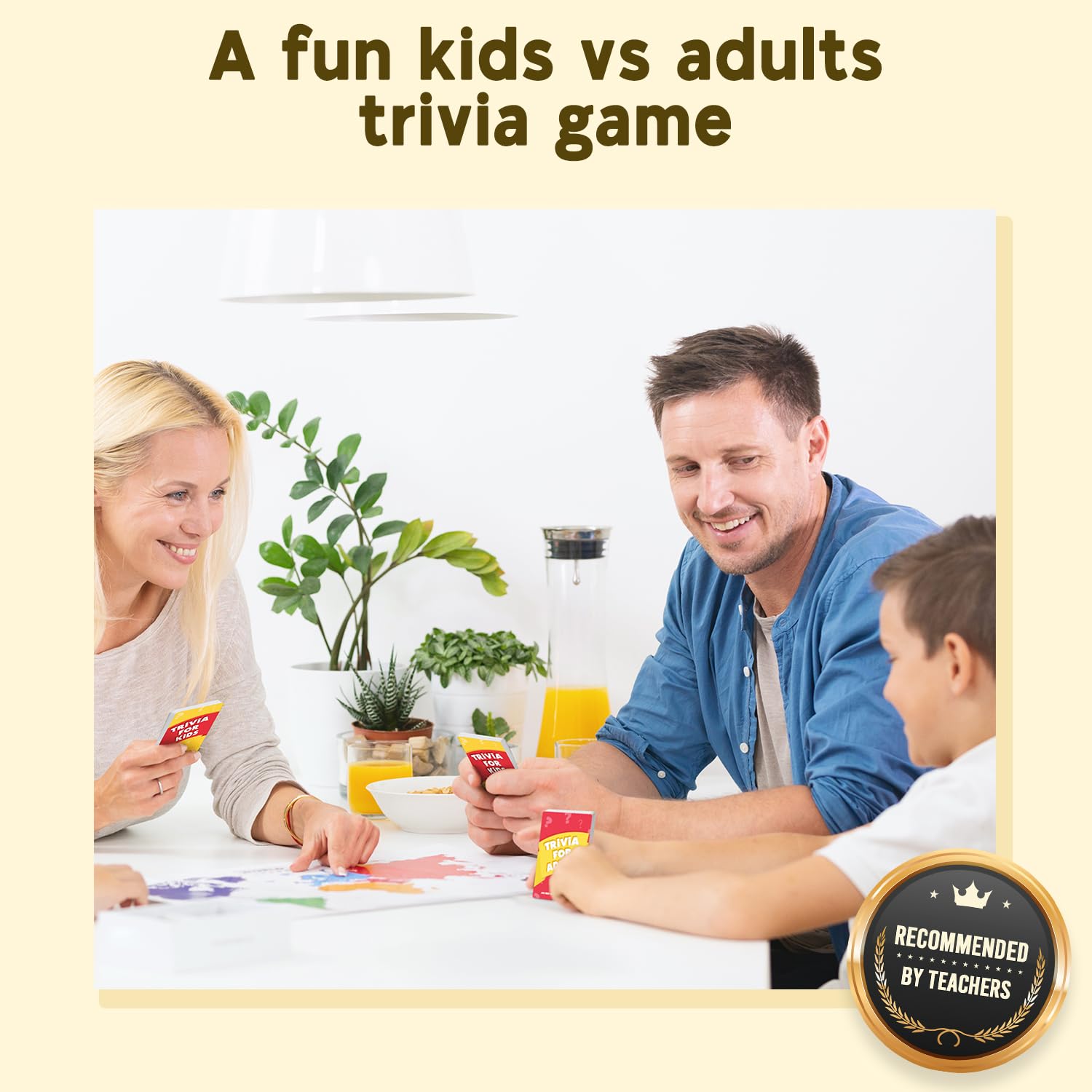 Who Knows More? trivia cards for quick rounds and learning fun.