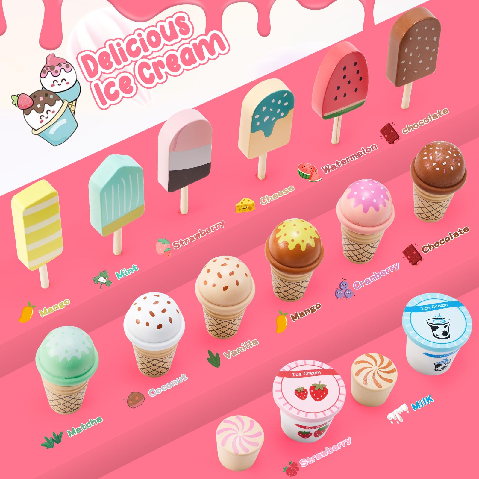 WHOHOLL menu card guides selections and adds realistic retail vibes for kids.