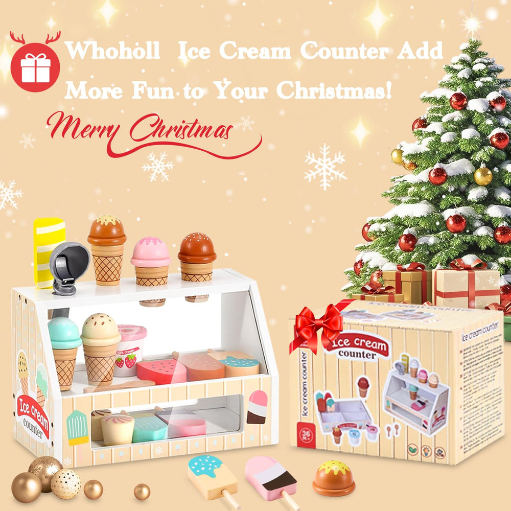 WHOHOLL wooden ice-pop stand for sunny pretend snacking