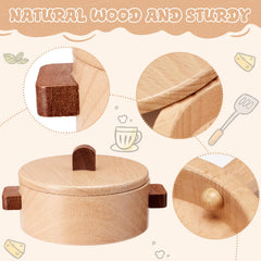 WHOHOLL wooden spatula and ladle set for role-play meals
