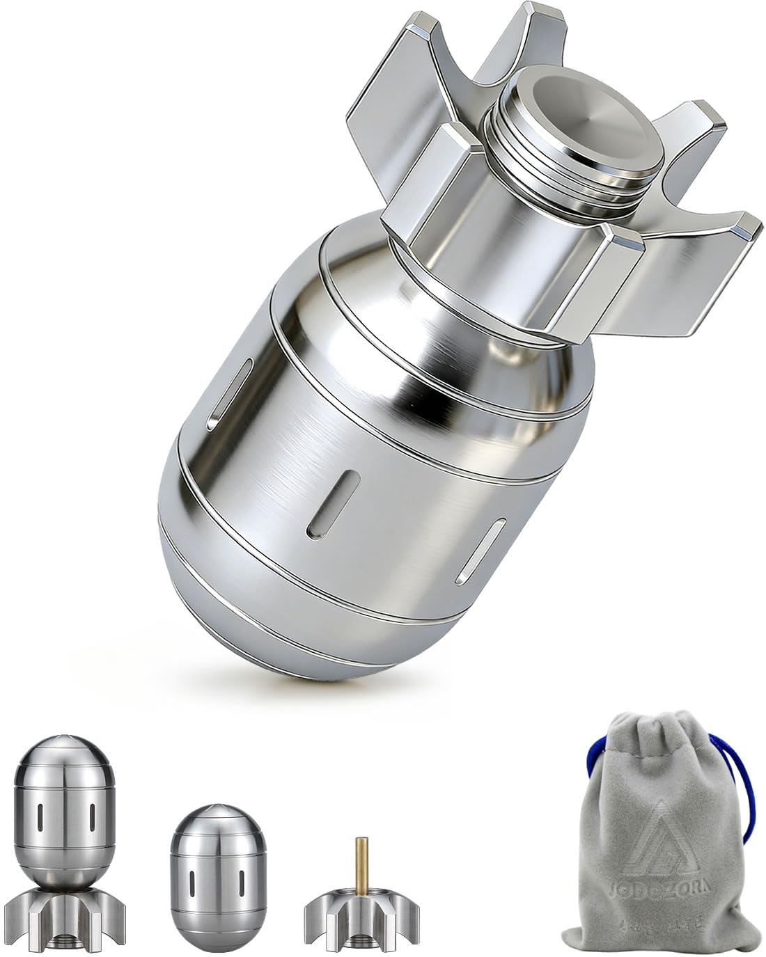 WHWUE 3-in-1 metal fidget spinner main body showing premium stainless steel craftsmanship.