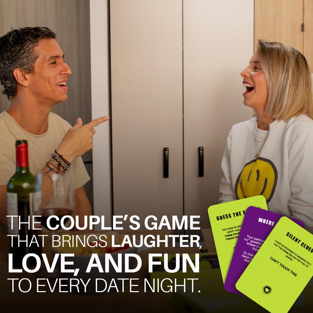 Why Don't We Laugh Together talent cards spark playful couple challenges.