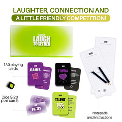 Why Don't We Laugh Together trivia cards invite engaging conversations.