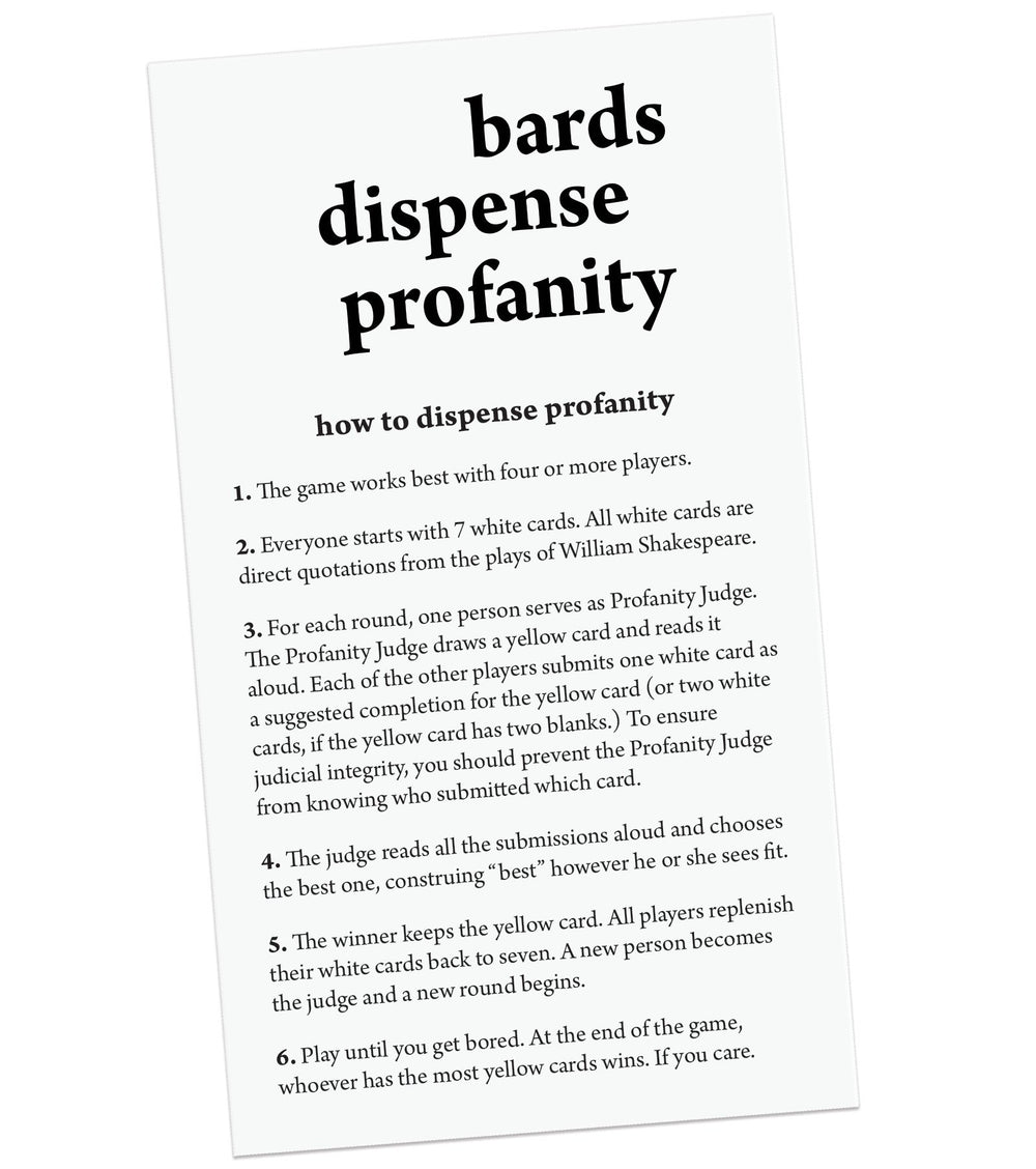 Why So Ever Bards Dispense Profanity players enjoy the game with Shakespearean flavor.