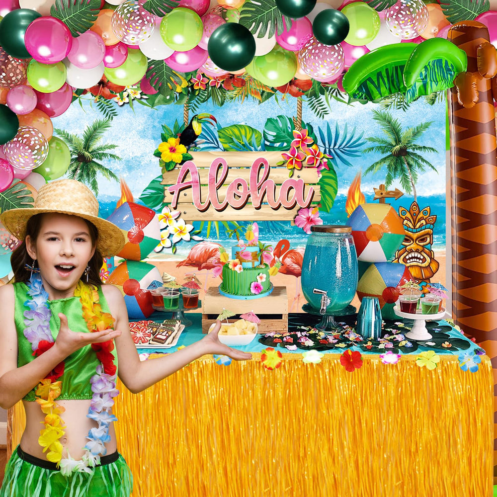 WHYMEO coconut palm tree foil balloons spark a playful luau vibe