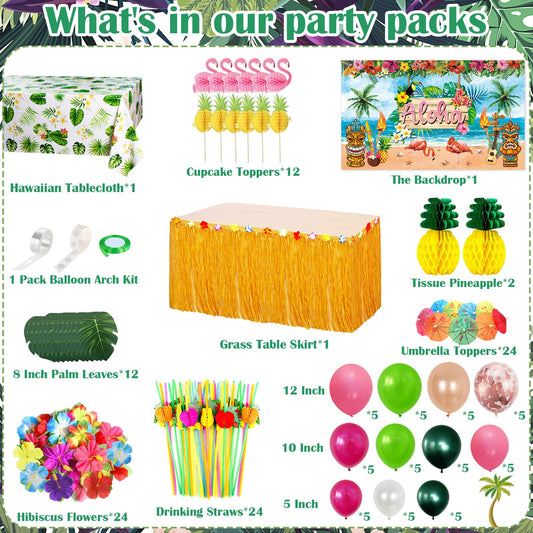 WHYMEO grass table skirt provides a beachy base for banquet tables