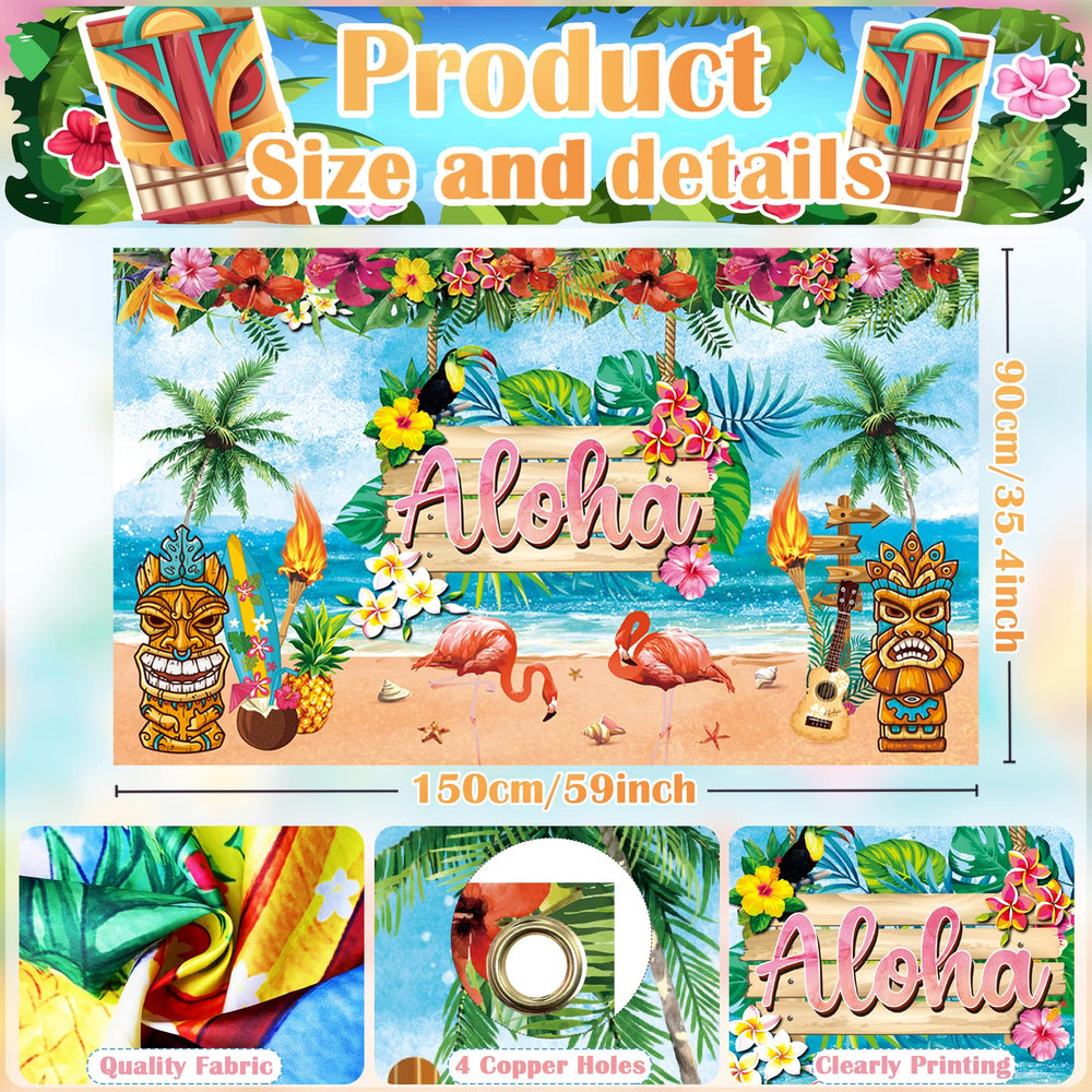 WHYMEO Hawaiian tablecloth ties the theme with color and texture