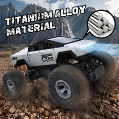 WIAORCHI RC car chassis closeup reveals a durable aluminium frame.