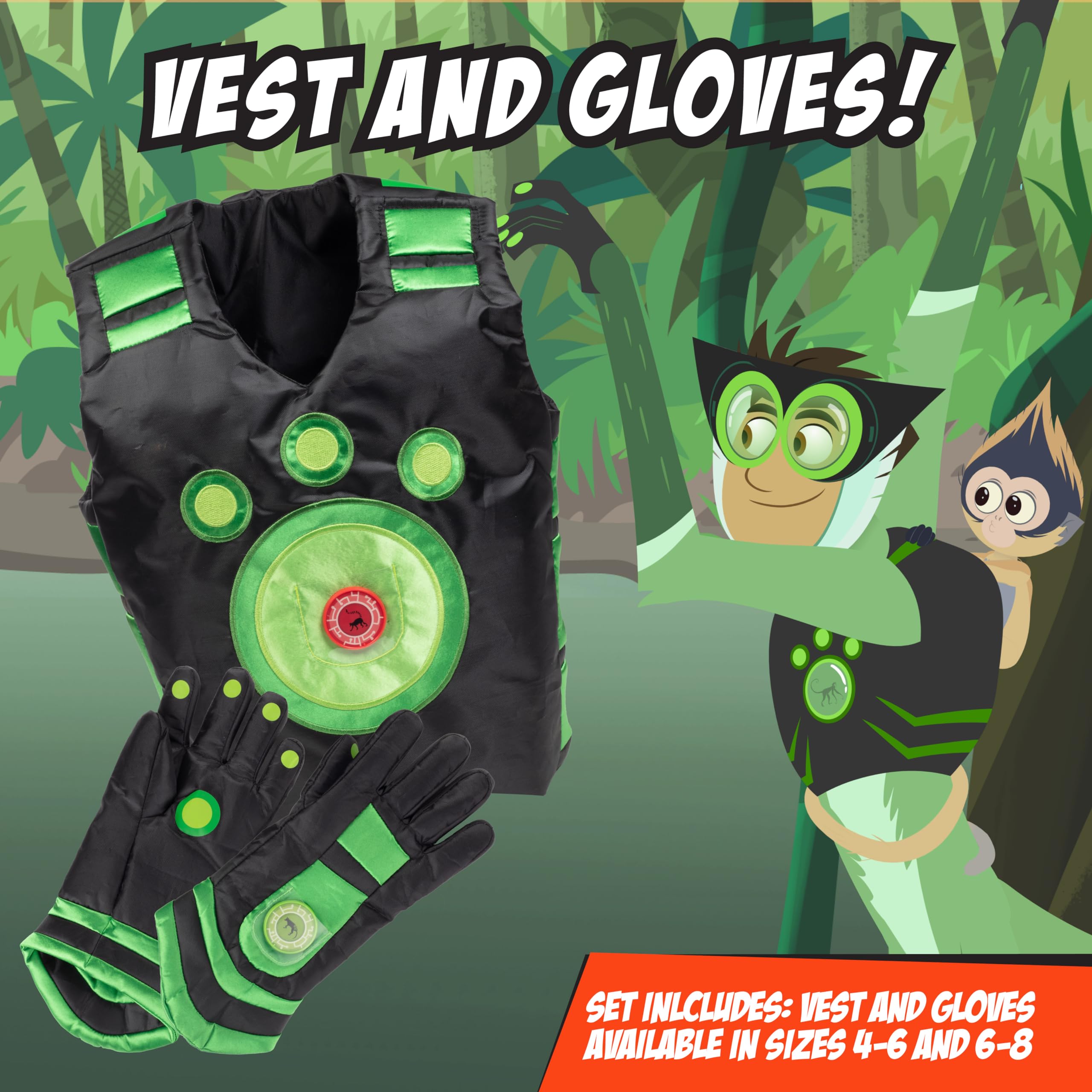 Wicked Cool Toys Wild Kratts Chris suit power discs for interactive action