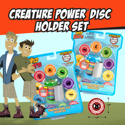 Wicked Cool Toys Wild Kratts disc collection displaying 20 adventure discs for imaginative exploration.