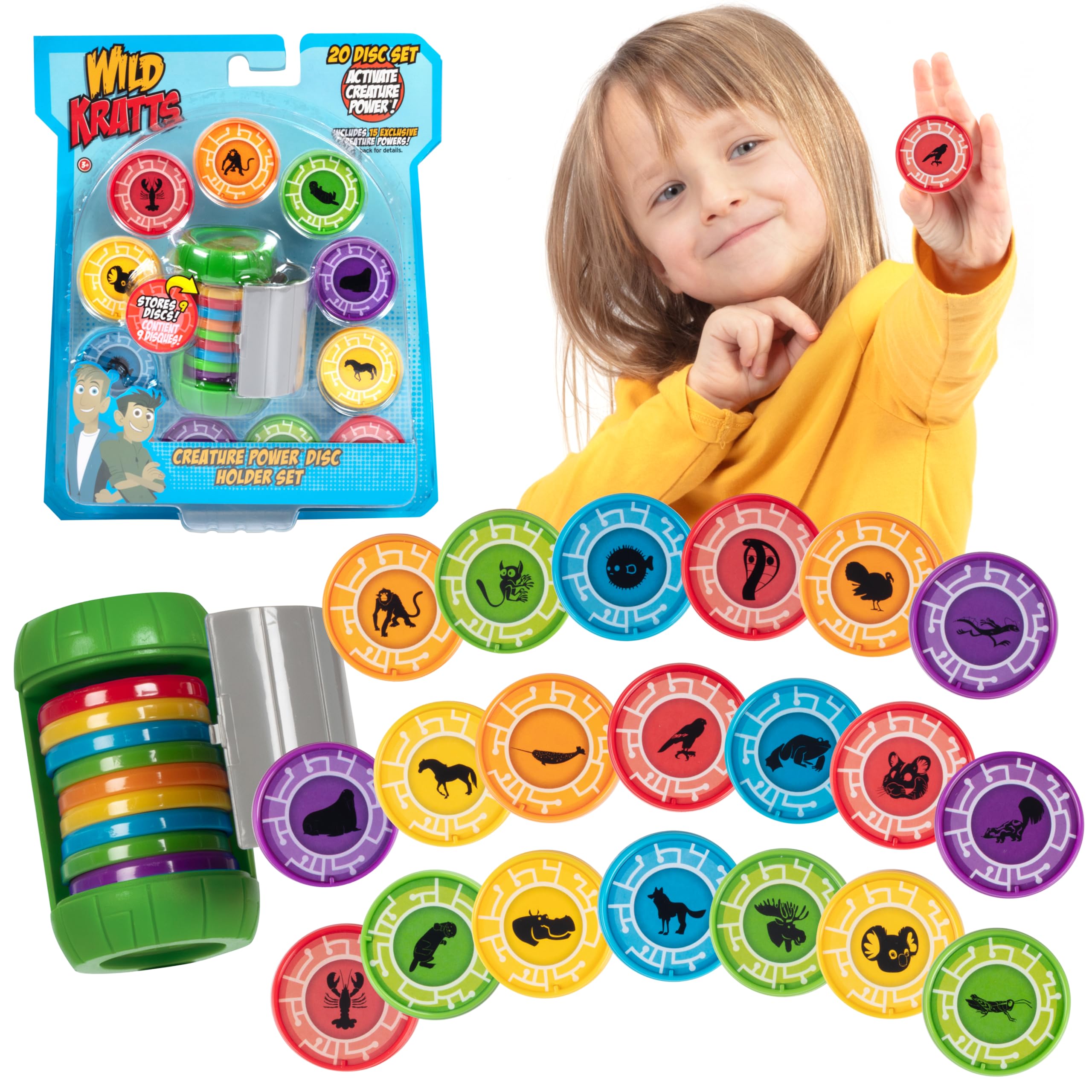 Wicked Cool Toys Wild Kratts disc holder shown for organized pretend play storage.