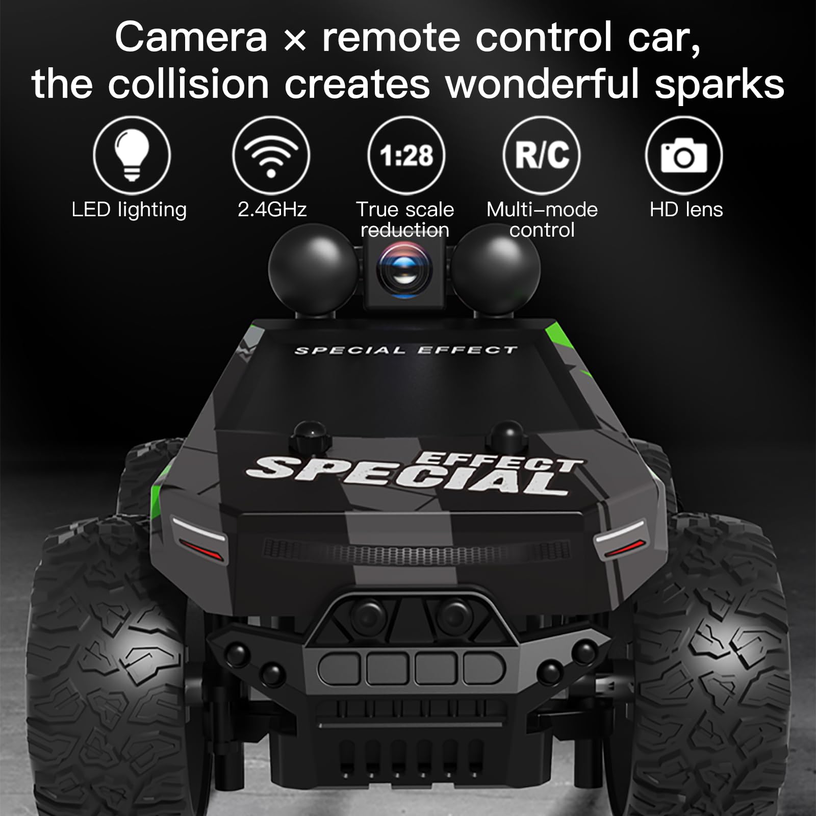 Wickena RC car off-road tires designed for rugged terrain.