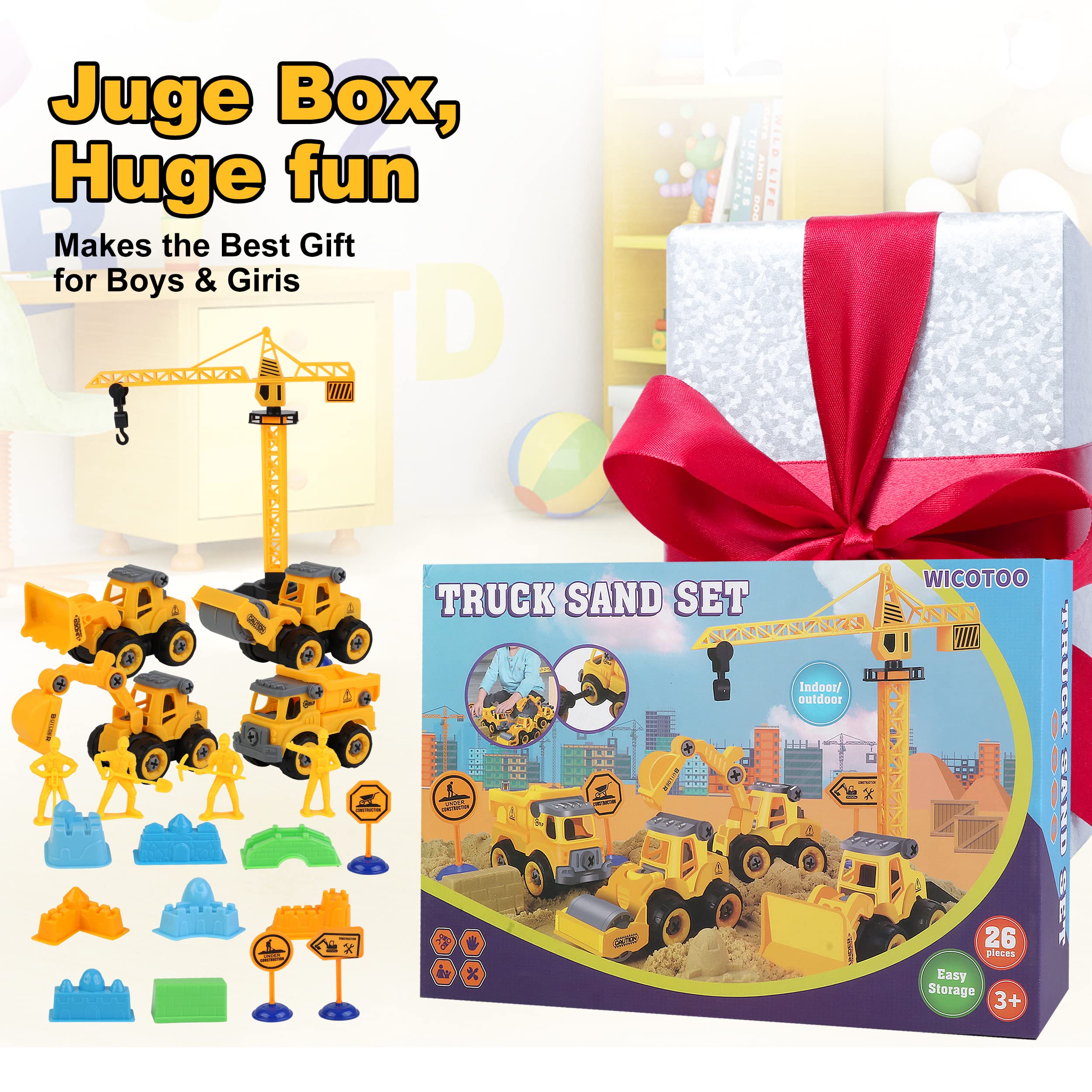 WICOTOO playset supports indoor and outdoor sandbox fun for kids aged 4-8