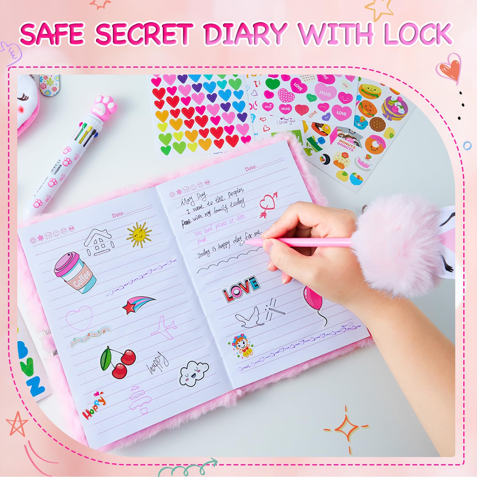 WIEWUSCH kids journal A5 size fits backpacks for on-the-go writing