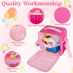 Wigojoy pink carrying case with durable zippers protects projector gear during travel