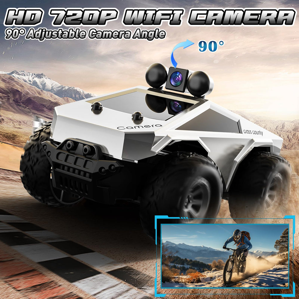 Wihaki RC car camera tilted at 45 degrees for wider shooting angles