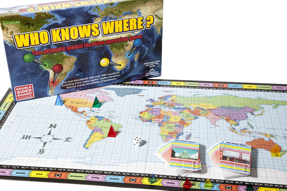 Who Knows Where? complete box contents for easy setup