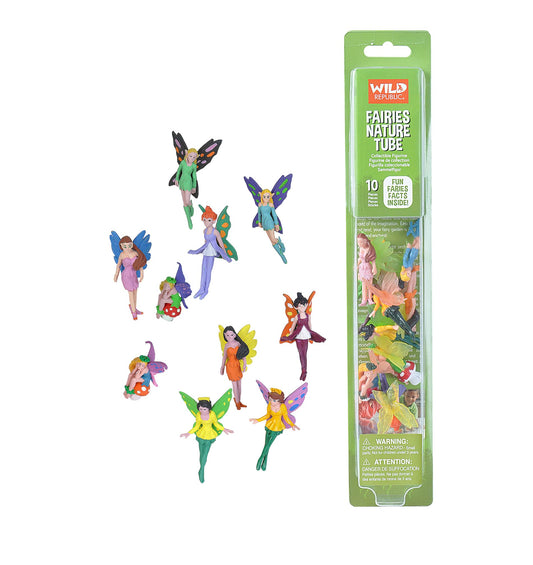 Wild Republic fairy figures tube setup for on-the-go imaginative play