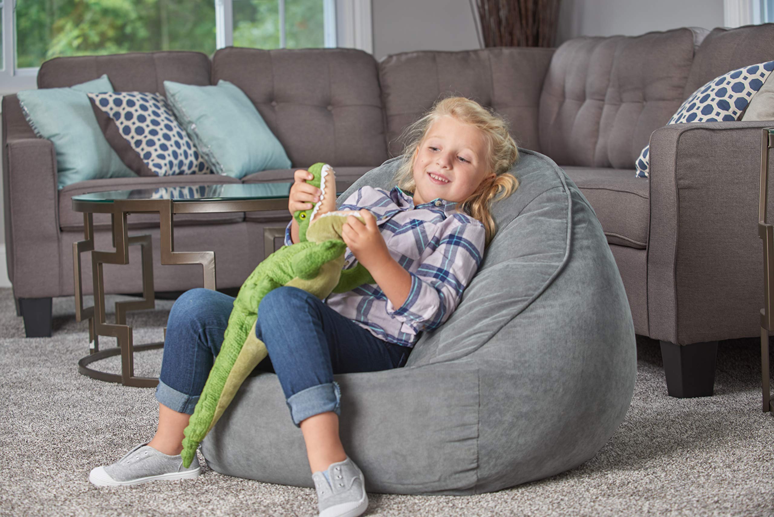 Wild Republic Green Alligator Plush side view shows soft fur and friendly expression.