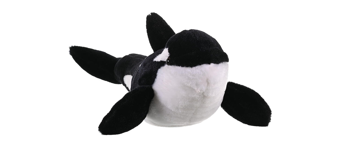 Wild Republic Orca Plush face detail with lifelike features for realistic play and cuddling