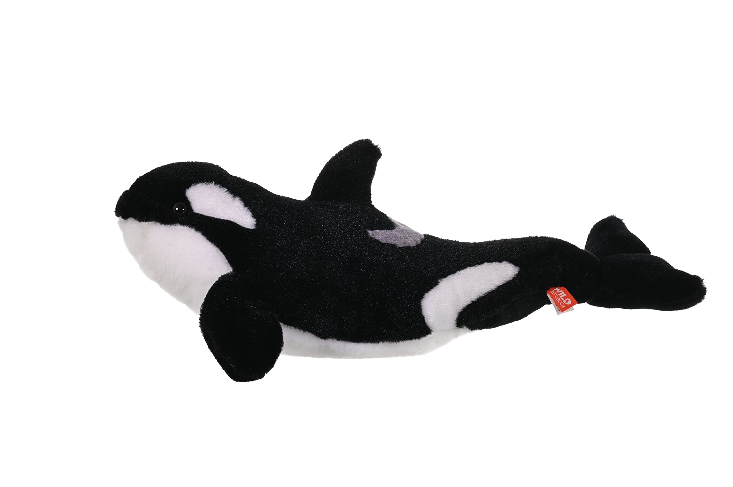 Wild Republic Orca Plush soft fabric closeup highlights realistic texture