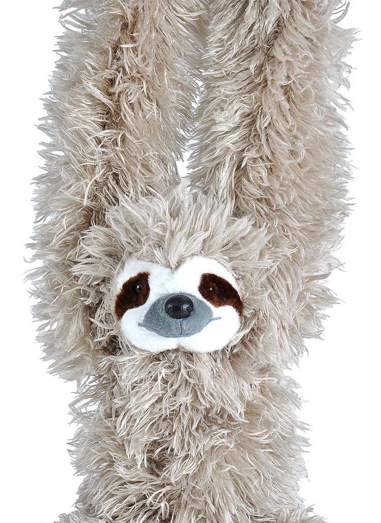 Wild Republic sloth hanging design highlights dramatic 30-inch frame for play.