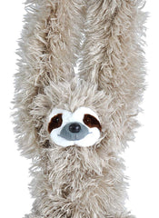 Wild Republic sloth hanging design highlights dramatic 30-inch frame for play.