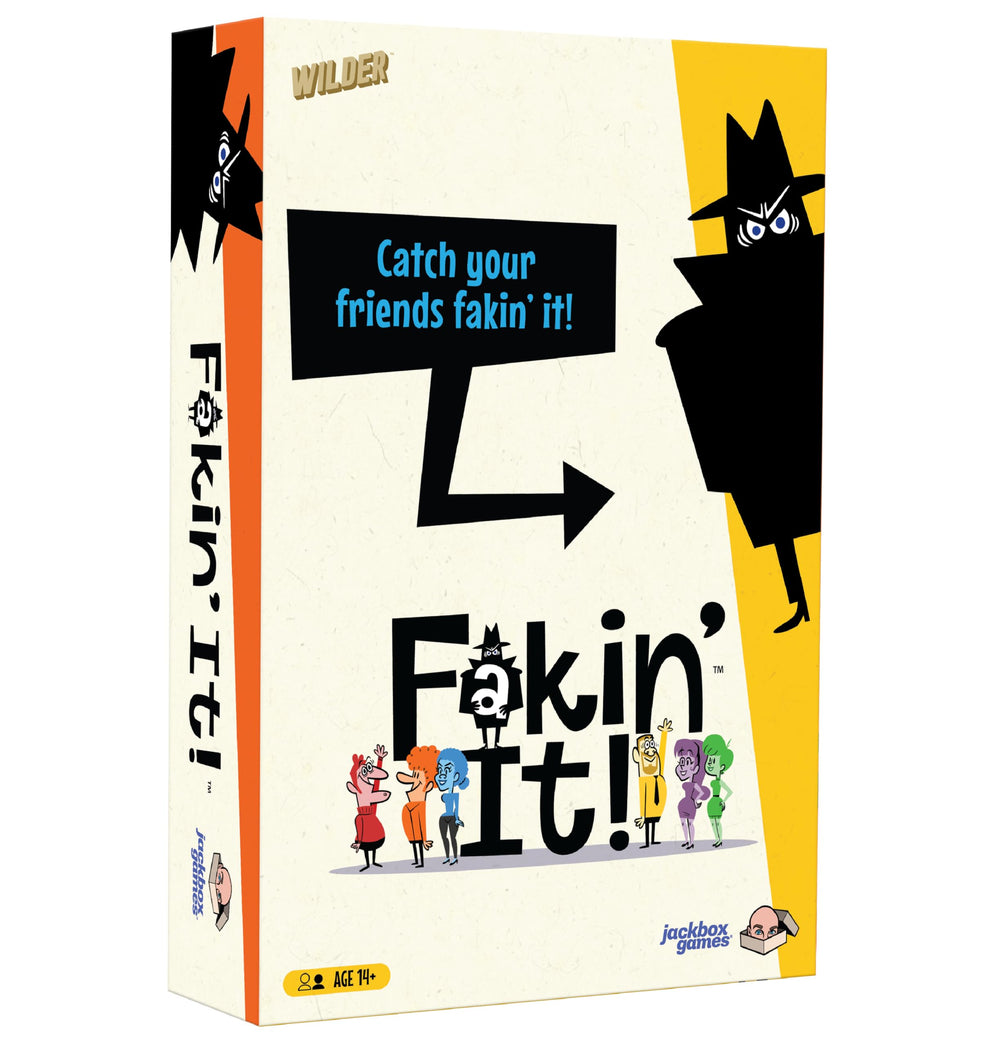Wilder Games Jackbox Fakin’ It card deck for party play and quick setup.