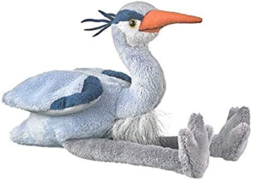 Wildlife Artist Great Blue Heron plush 11-inch full view, soft cuddle toy for kids and collectors.